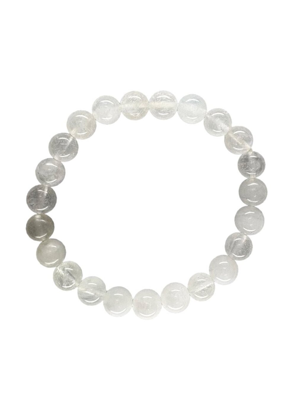 Natural Blue Moonstone Bracelet 8mmx23 bead 6.5" Stretch Gemstone Jewelry 17.06g